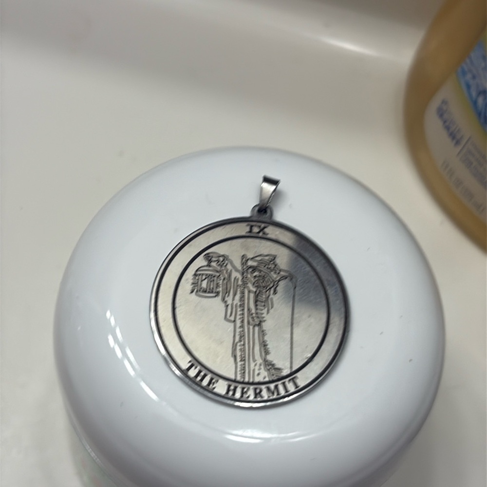 Tarot 'The Hermit' Silver Tone Pendant
